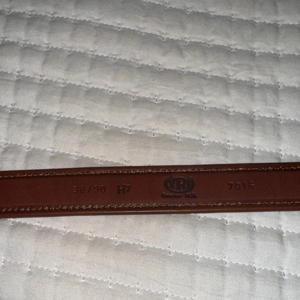 Brown Leather Belt with Silver Buckle